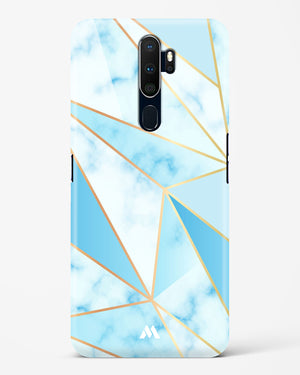 Marble Triangles Gold and Blue Hard Case Phone Cover-(Oppo)