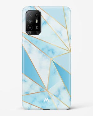 Marble Triangles Gold and Blue Hard Case Phone Cover-(Oppo)