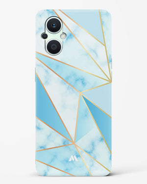 Marble Triangles Gold and Blue Hard Case Phone Cover-(Oppo)