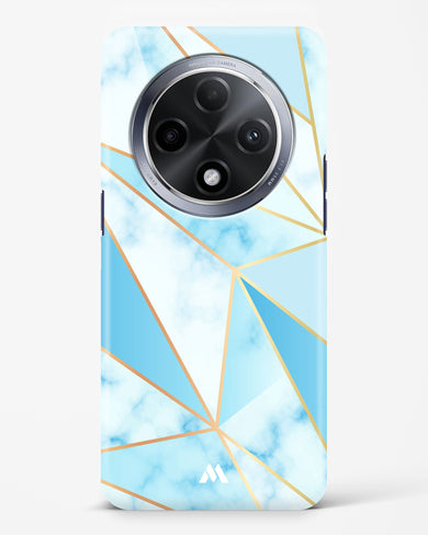 Marble Triangles Gold and Blue Hard Case Phone Cover (Oppo)