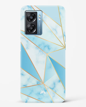 Marble Triangles Gold and Blue Hard Case Phone Cover-(Oppo)