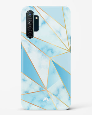 Marble Triangles Gold and Blue Hard Case Phone Cover-(Oppo)