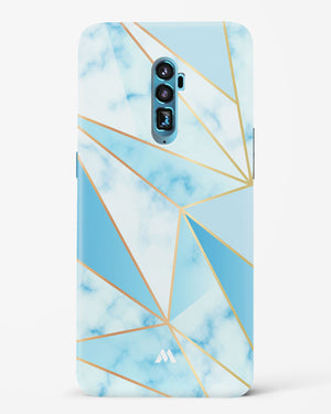 Marble Triangles Gold and Blue Hard Case Phone Cover-(Oppo)