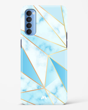 Marble Triangles Gold and Blue Hard Case Phone Cover-(Oppo)