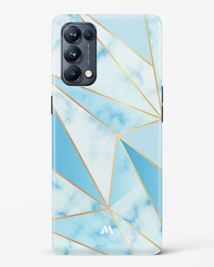 Marble Triangles Gold and Blue Hard Case Phone Cover-(Oppo)