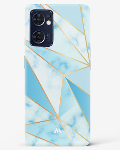 Marble Triangles Gold and Blue Hard Case Phone Cover (Oppo)