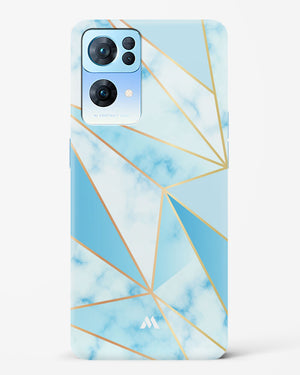 Marble Triangles Gold and Blue Hard Case Phone Cover (Oppo)