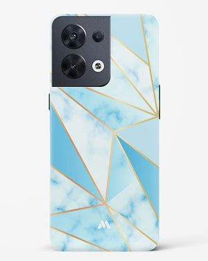 Marble Triangles Gold and Blue Hard Case Phone Cover-(Oppo)