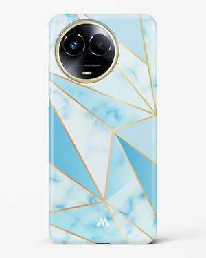 Marble Triangles Gold and Blue Hard Case Phone Cover-(Realme)