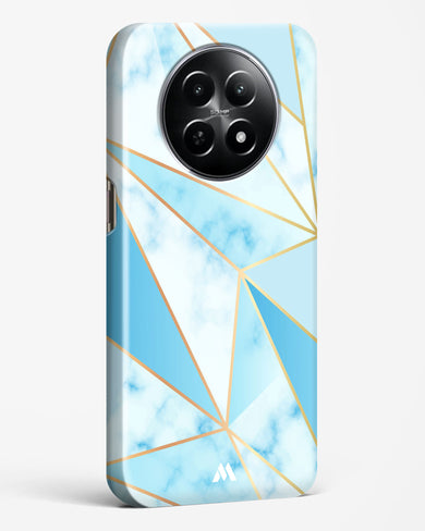 Marble Triangles Gold and Blue Hard Case Phone Cover (Realme)