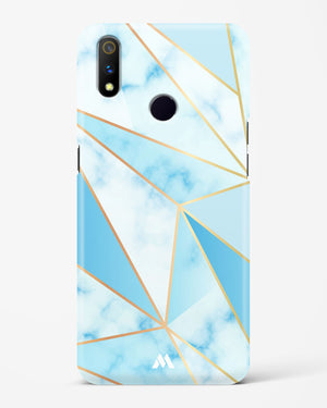 Marble Triangles Gold and Blue Hard Case Phone Cover-(Realme)