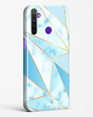 Marble Triangles Gold and Blue Hard Case Phone Cover-(Realme)