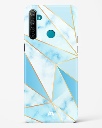 Marble Triangles Gold and Blue Hard Case Phone Cover-(Realme)