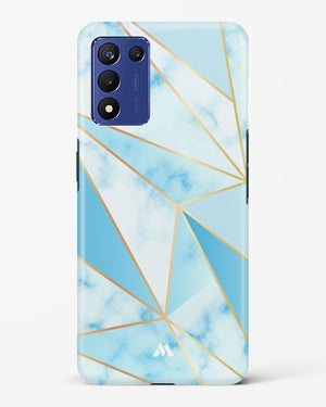 Marble Triangles Gold and Blue Hard Case Phone Cover-(Realme)