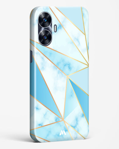 Marble Triangles Gold and Blue Hard Case Phone Cover-(Realme)