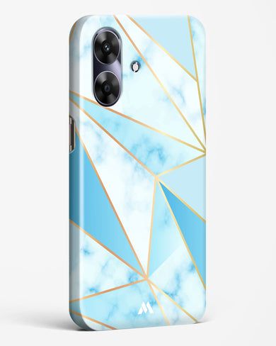 Marble Triangles Gold and Blue Hard Case Phone Cover (Realme)