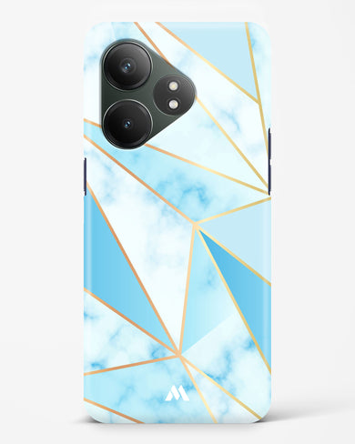 Marble Triangles Gold and Blue Hard Case Phone Cover (Realme)