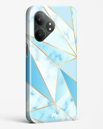 Marble Triangles Gold and Blue Hard Case Phone Cover (Realme)