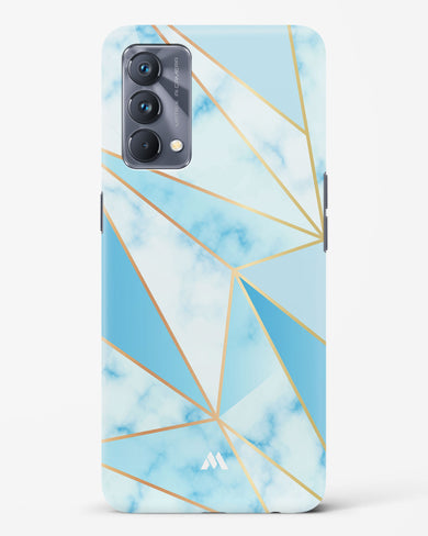 Marble Triangles Gold and Blue Hard Case Phone Cover-(Realme)