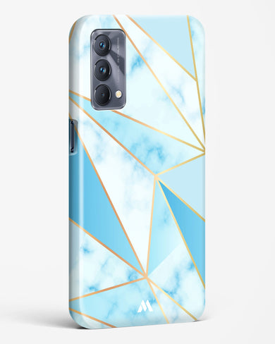 Marble Triangles Gold and Blue Hard Case Phone Cover-(Realme)