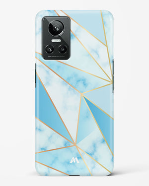 Marble Triangles Gold and Blue Hard Case Phone Cover-(Realme)