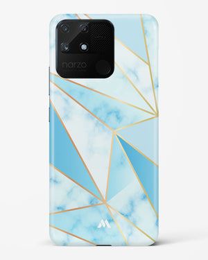 Marble Triangles Gold and Blue Hard Case Phone Cover-(Realme)