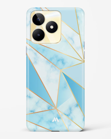 Marble Triangles Gold and Blue Hard Case Phone Cover-(Realme)