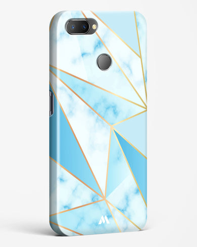 Marble Triangles Gold and Blue Hard Case Phone Cover-(Realme)