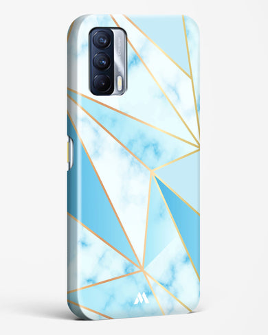 Marble Triangles Gold and Blue Hard Case Phone Cover-(Realme)