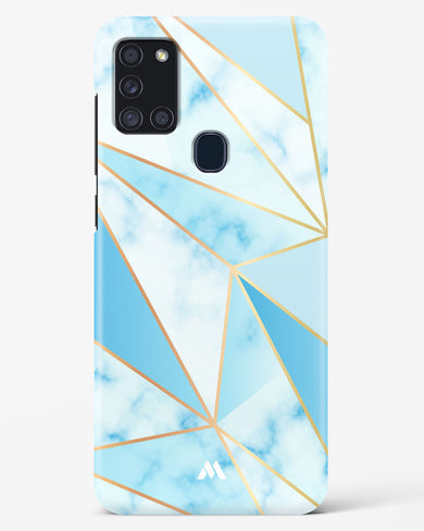 Marble Triangles Gold and Blue Hard Case Phone Cover-(Samsung)