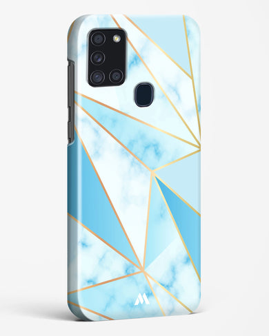 Marble Triangles Gold and Blue Hard Case Phone Cover-(Samsung)