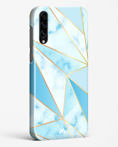 Marble Triangles Gold and Blue Hard Case Phone Cover-(Samsung)