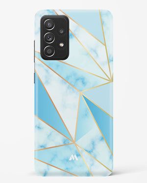 Marble Triangles Gold and Blue Hard Case Phone Cover-(Samsung)