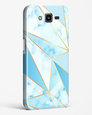 Marble Triangles Gold and Blue Hard Case Phone Cover-(Samsung)