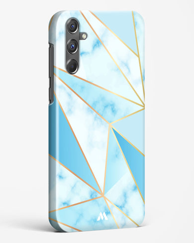 Marble Triangles Gold and Blue Hard Case Phone Cover-(Samsung)