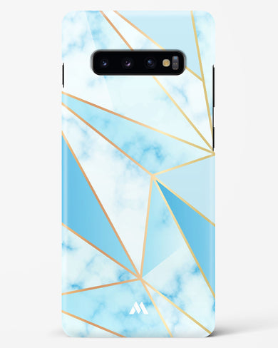 Marble Triangles Gold and Blue Hard Case Phone Cover (Samsung)