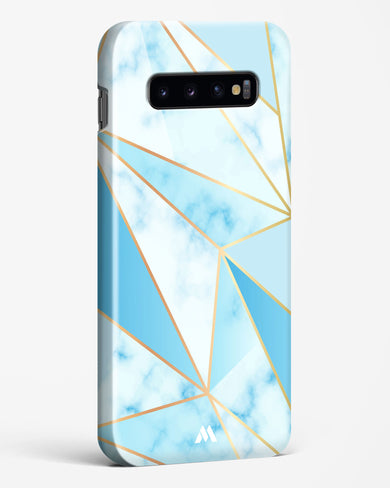 Marble Triangles Gold and Blue Hard Case Phone Cover (Samsung)