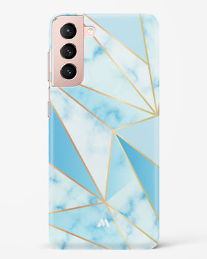 Marble Triangles Gold and Blue Hard Case Phone Cover (Samsung)