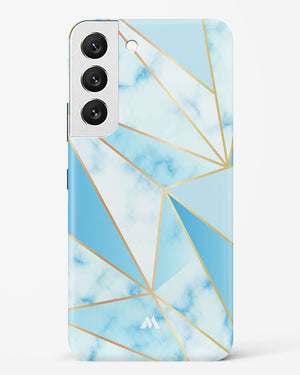 Marble Triangles Gold and Blue Hard Case Phone Cover-(Samsung)