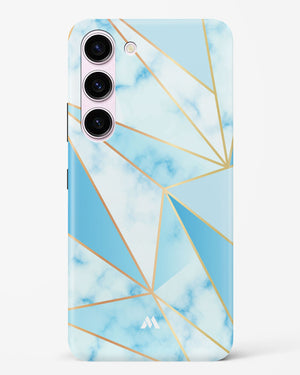 Marble Triangles Gold and Blue Hard Case Phone Cover-(Samsung)