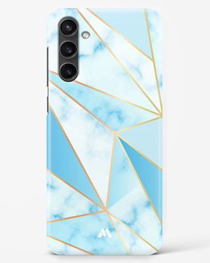 Marble Triangles Gold and Blue Hard Case Phone Cover-(Samsung)