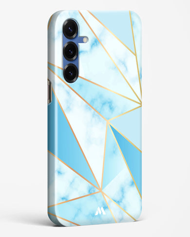 Marble Triangles Gold and Blue Hard Case Phone Cover (Samsung)