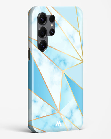 Marble Triangles Gold and Blue Hard Case Phone Cover (Samsung)