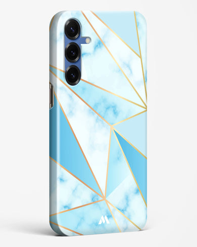 Marble Triangles Gold and Blue Hard Case Phone Cover (Samsung)