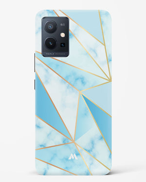 Marble Triangles Gold and Blue Hard Case Phone Cover-(Vivo)