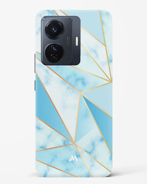 Marble Triangles Gold and Blue Hard Case Phone Cover (Vivo)