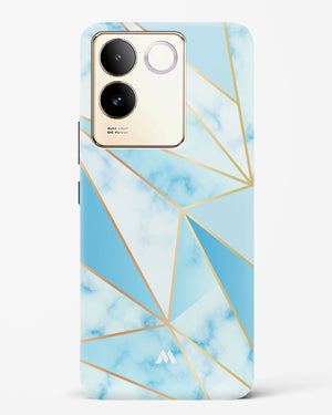 Marble Triangles Gold and Blue Hard Case Phone Cover (Vivo)