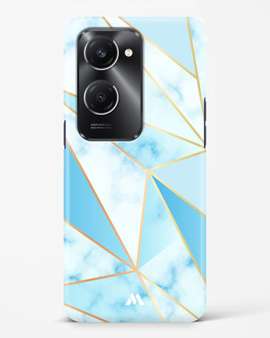 Marble Triangles Gold and Blue Hard Case Phone Cover (Vivo)