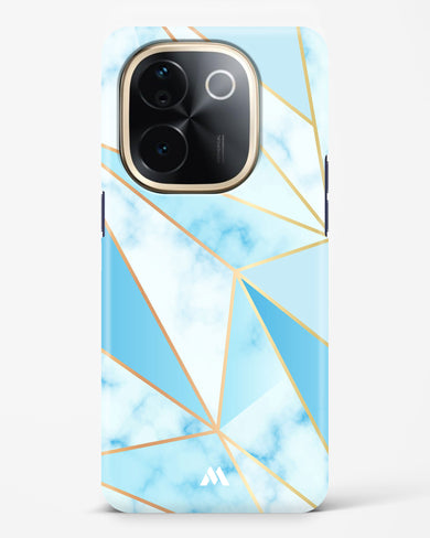 Marble Triangles Gold and Blue Hard Case Phone Cover (Vivo)