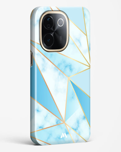 Marble Triangles Gold and Blue Hard Case Phone Cover (Vivo)